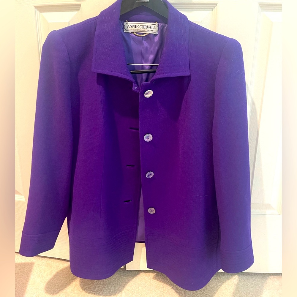 Annie Corvall Paris Purple Wool Blazer